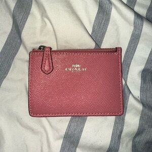 Coach Pink Leather Card Holder